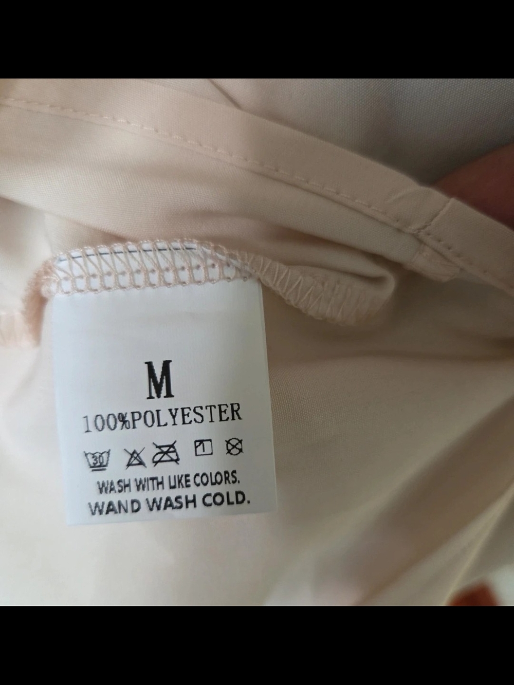 Contrast-Trim Long Sleeve Blouse in Cream and Black - Picture 5 of 5